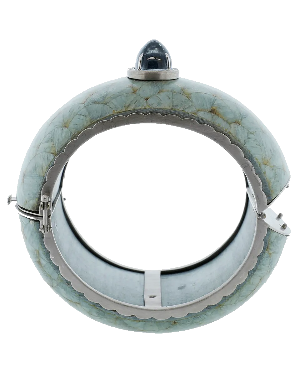 Marquetry Light Blue Cuff Bracelet