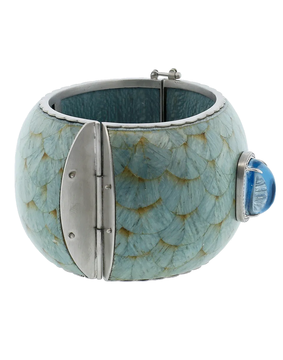 Marquetry Light Blue Cuff Bracelet