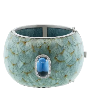 Marquetry Light Blue Cuff Bracelet