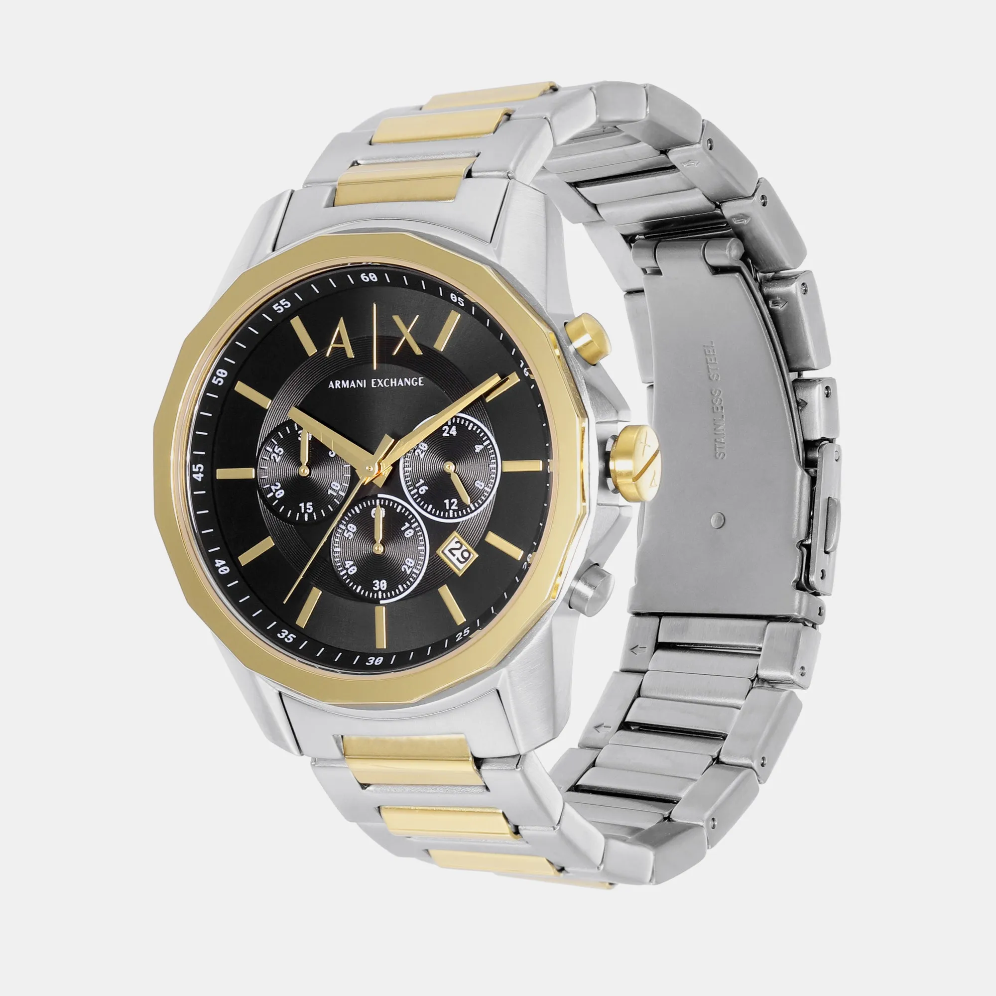 Men's Chronograph Two-Tone Stainless Steel Watch and Bracelet Set AX7148SET