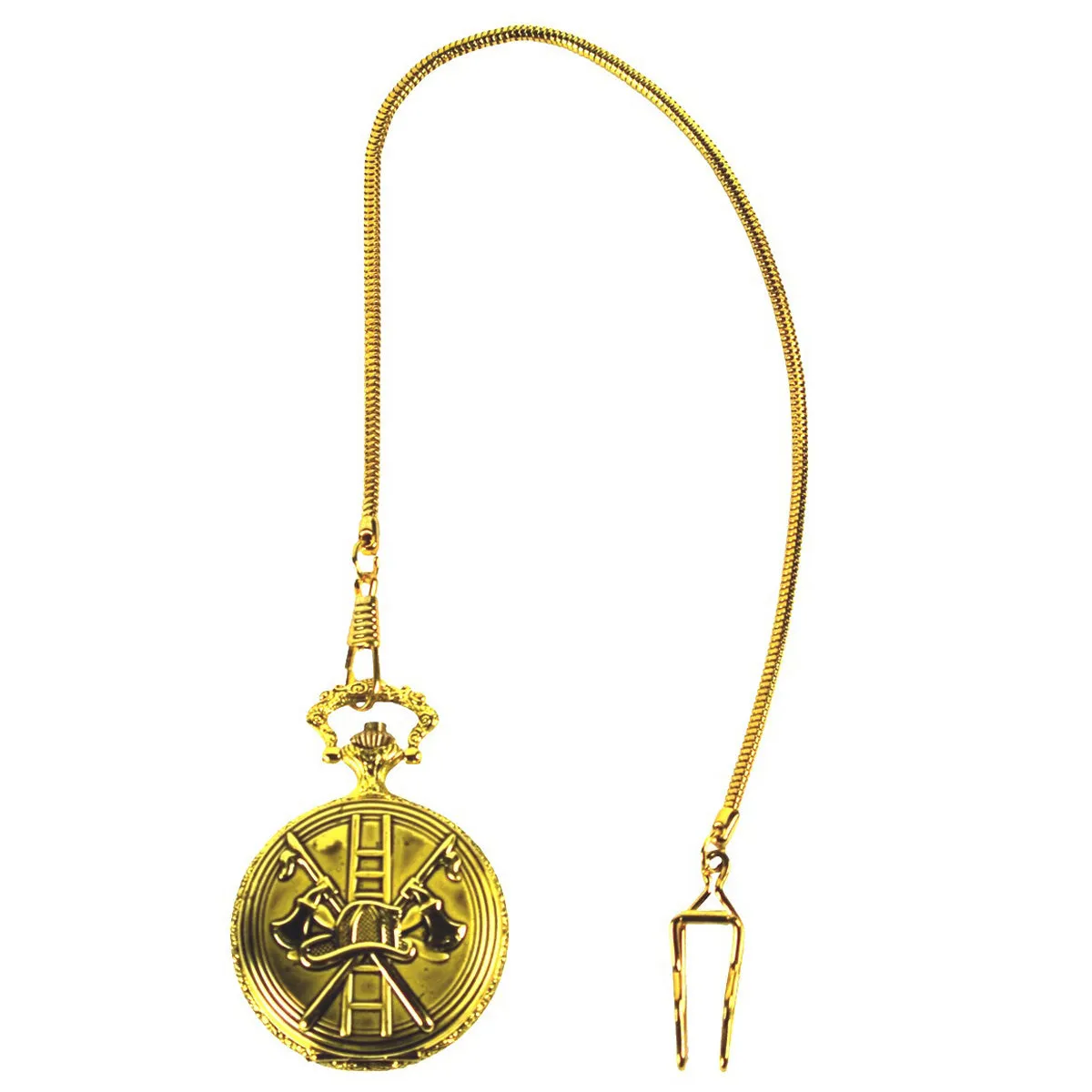Men's Solid Brass Fire Department Pocket Watch
