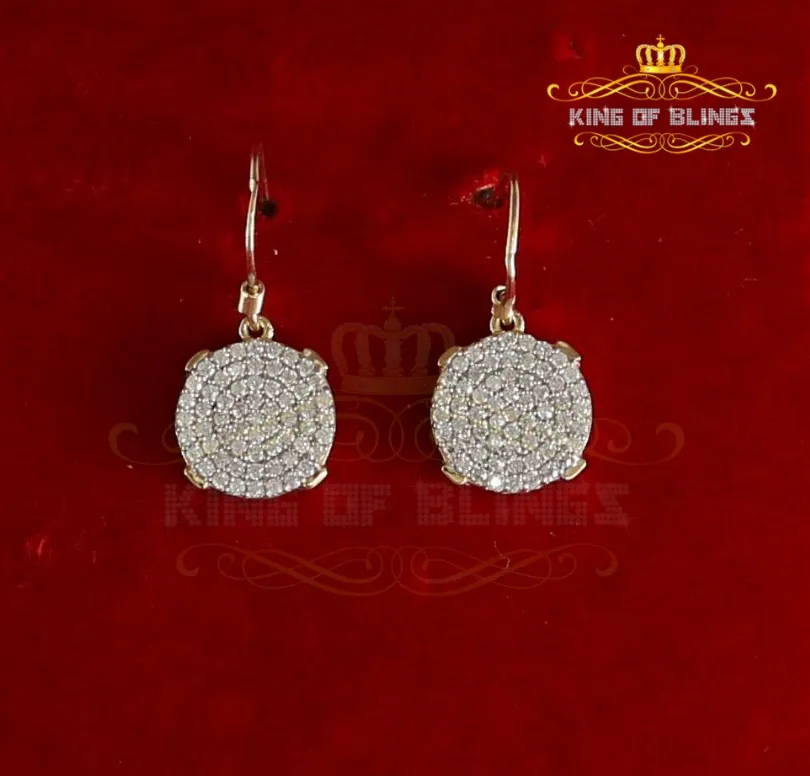 Men's White Gold Hip Hop Iced Round Dangling 925 Sterling Silver Earrings