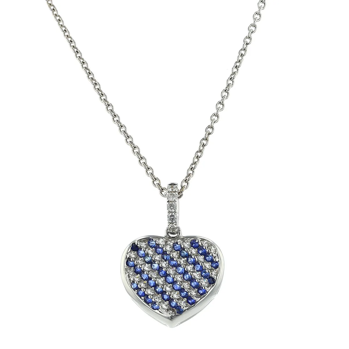 Miiori Sapphire and Diamond Heart Pendant Necklace