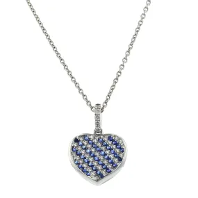 Miiori Sapphire and Diamond Heart Pendant Necklace