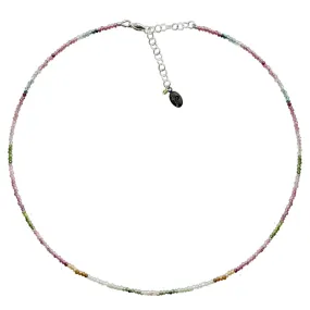 Mini Tourmaline Gemstone Necklace, Tiny Gemstone Necklace