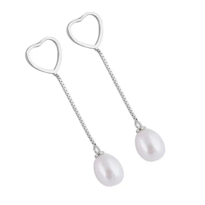 Minimal Dangling Heart Pendant Chain Set