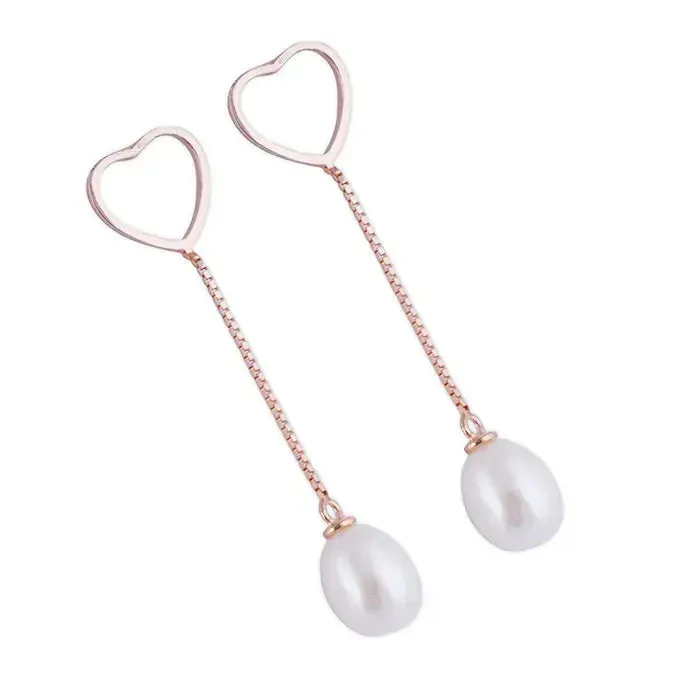 Minimal Dangling Heart Pendant Chain Set