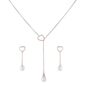 Minimal Dangling Heart Pendant Chain Set