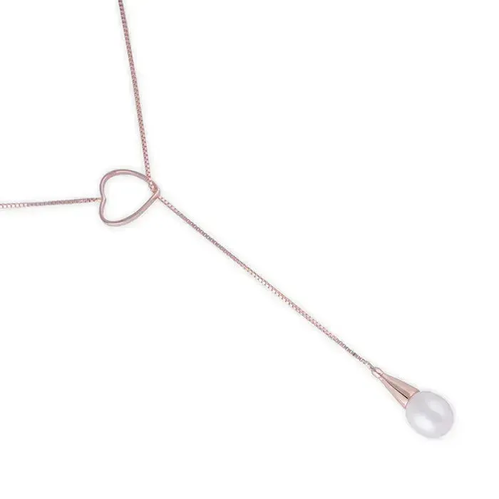 Minimal Dangling Heart Pendant Chain Set