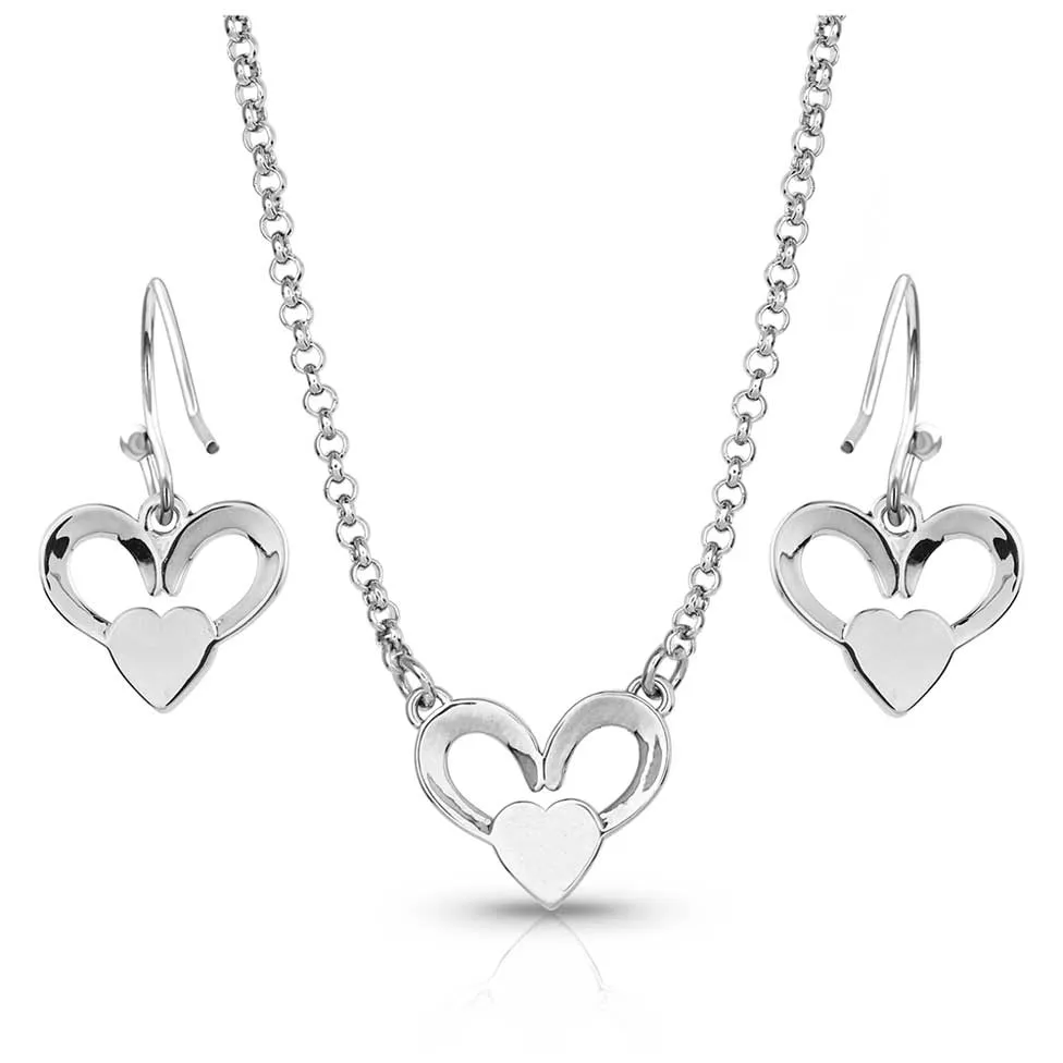 Montana Silversmiths Horseshoes on My Opal Heart Jewelry Set