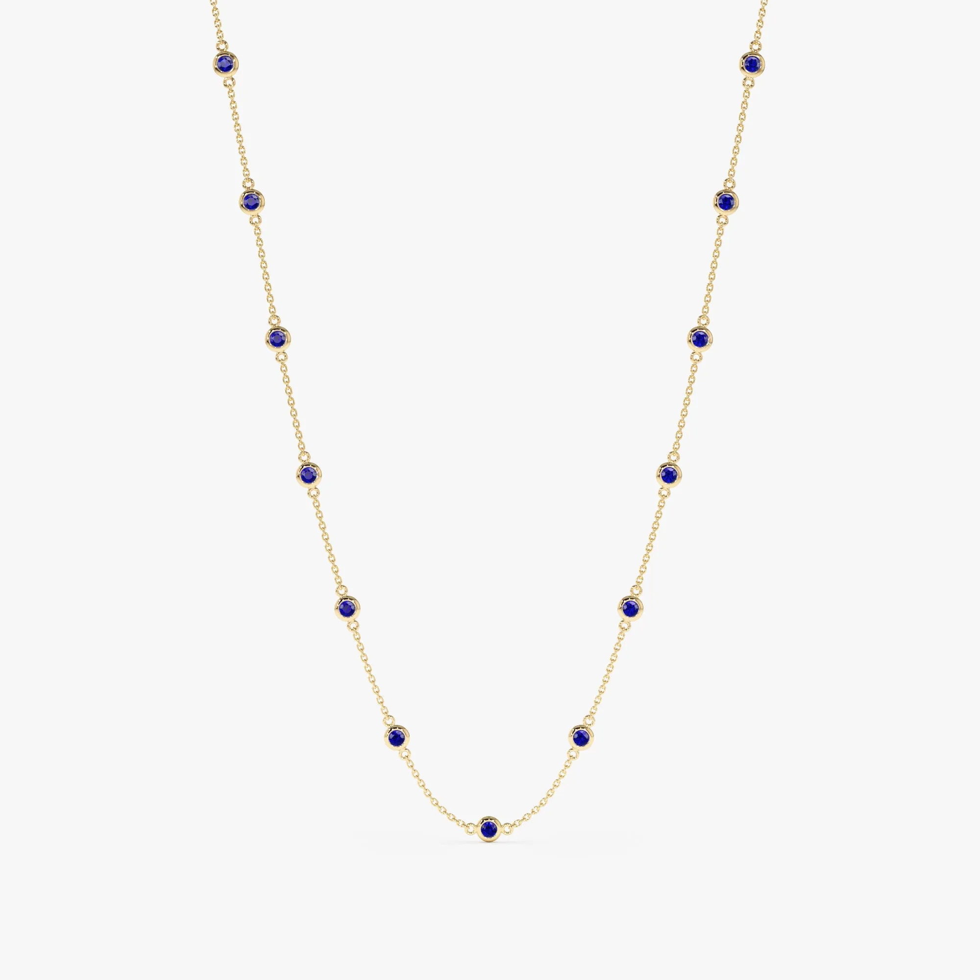 Multi Blue Sapphire Station Necklace, Gwen