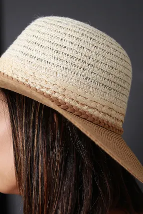 Multi-Color Braided Trim Straw Sun Hat