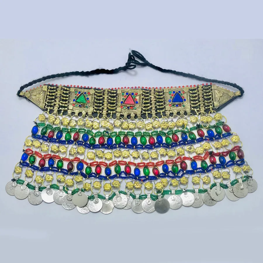 Multicolor Tribal Boho Statement Choker Necklace