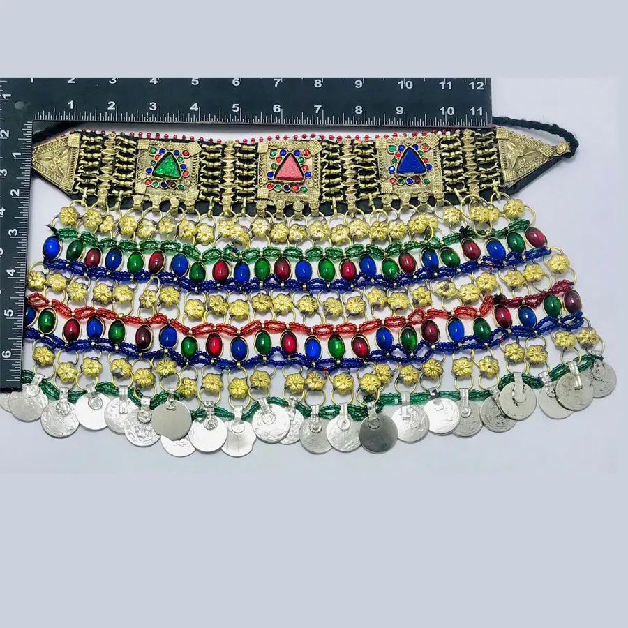 Multicolor Tribal Boho Statement Choker Necklace