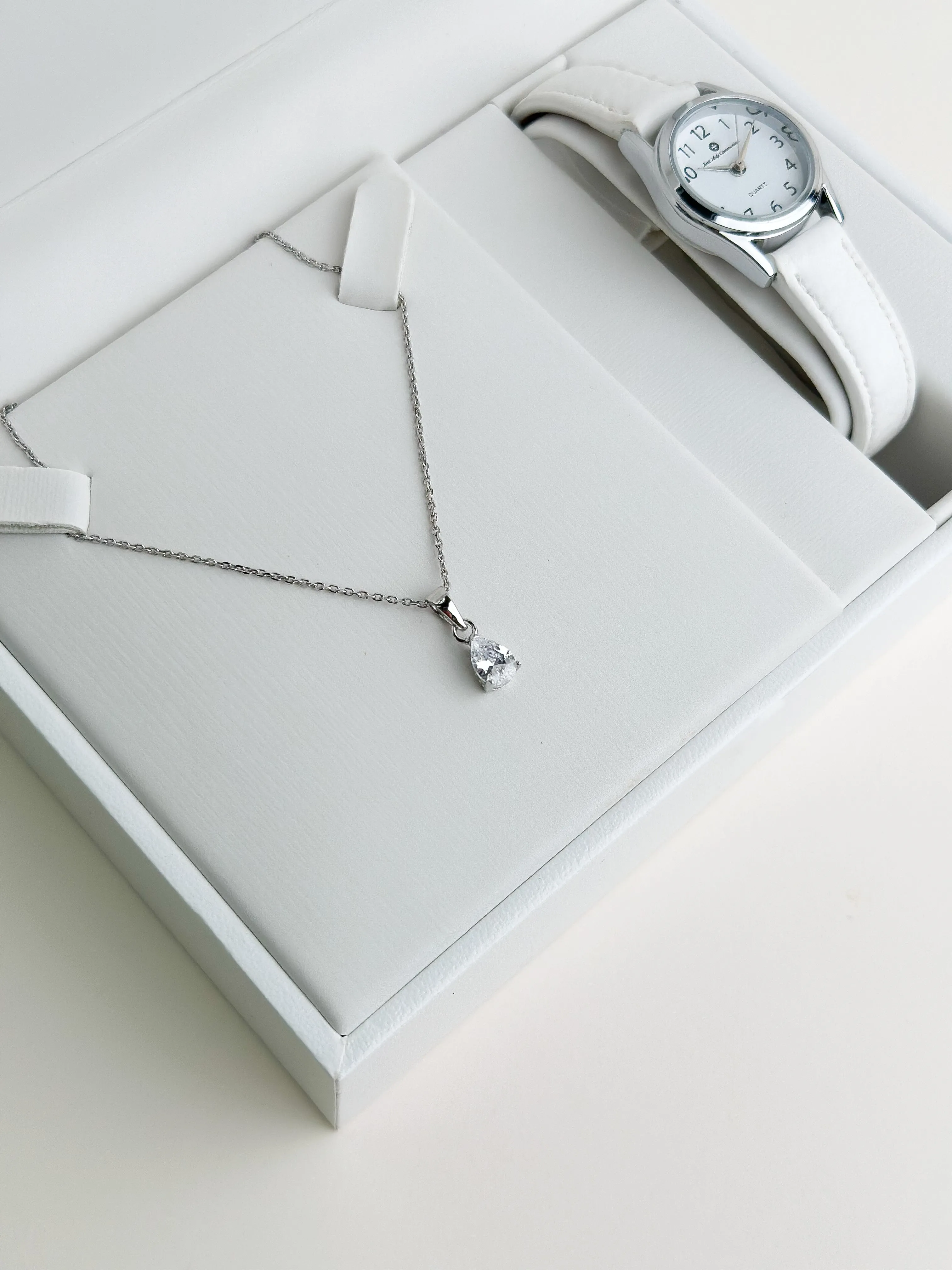 My Holy Communion CZ Solitaire Pendant & Watch Set