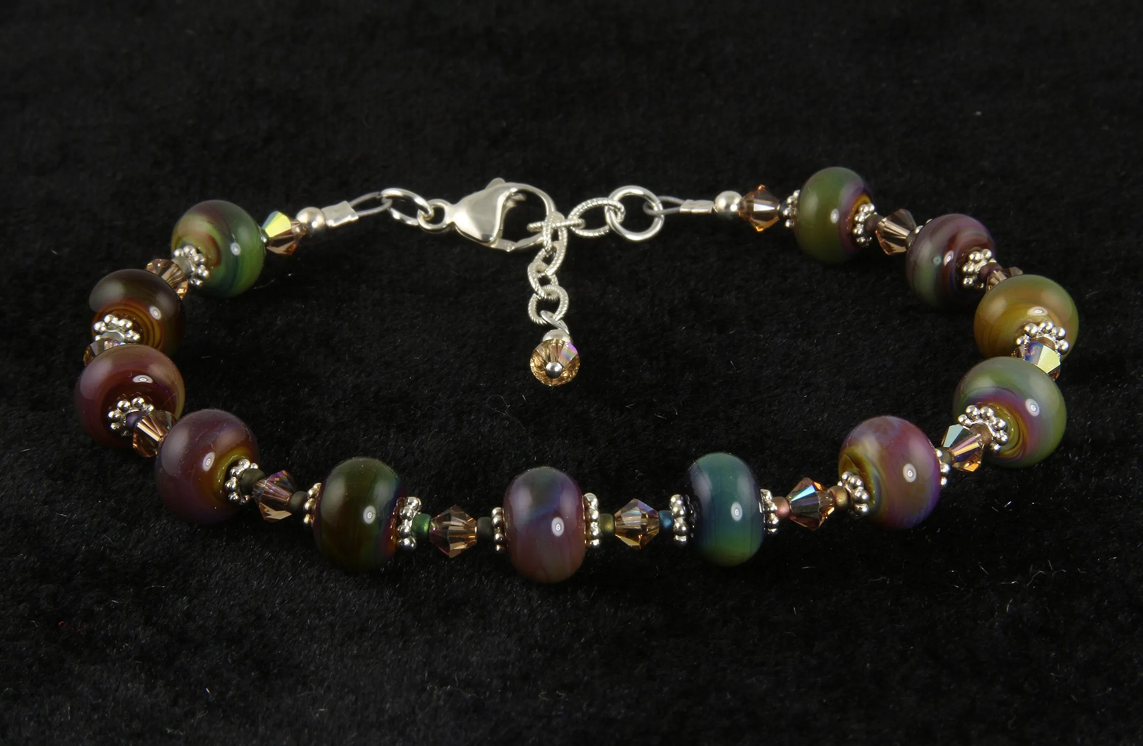 Mystic Topaz Crystal Lampwork Bracelet