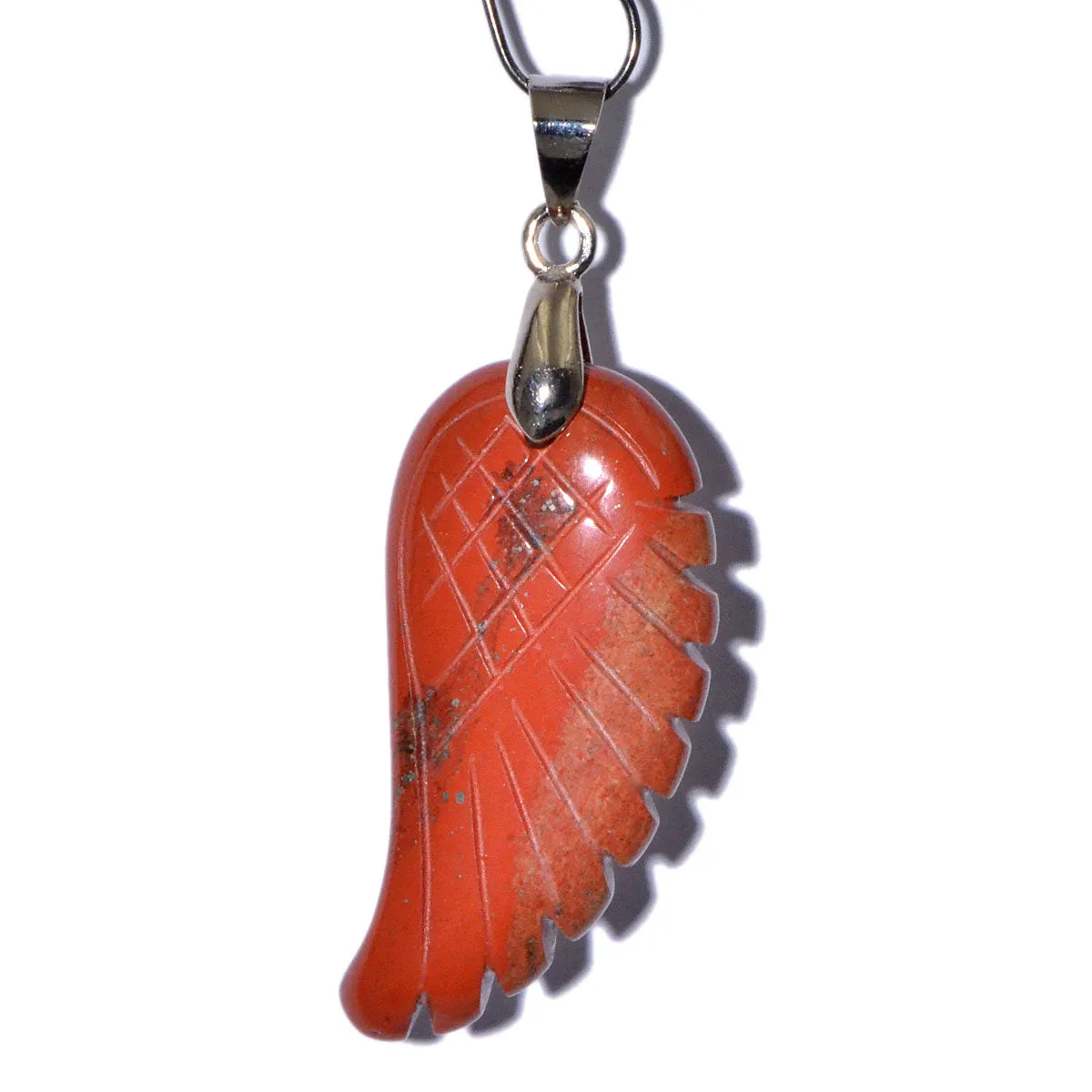 Natural Gemstone Carved Angel Wing Reiki Chakra Healing Necklace Pendant
