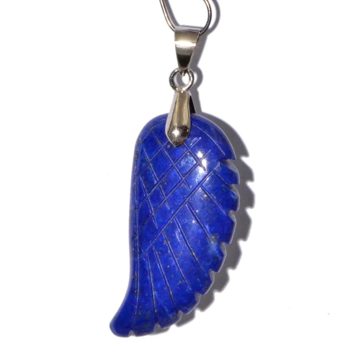 Natural Gemstone Carved Angel Wing Reiki Chakra Healing Necklace Pendant