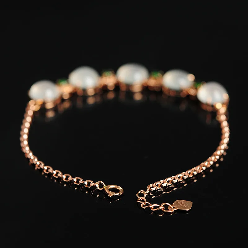 Natural Jade Bracelet Jadeite Gold Bracelet BT18
