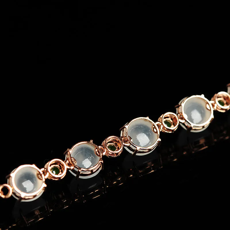 Natural Jade Bracelet Jadeite Gold Bracelet BT18
