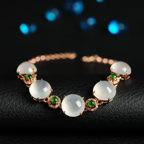 Natural Jade Bracelet Jadeite Gold Bracelet BT18
