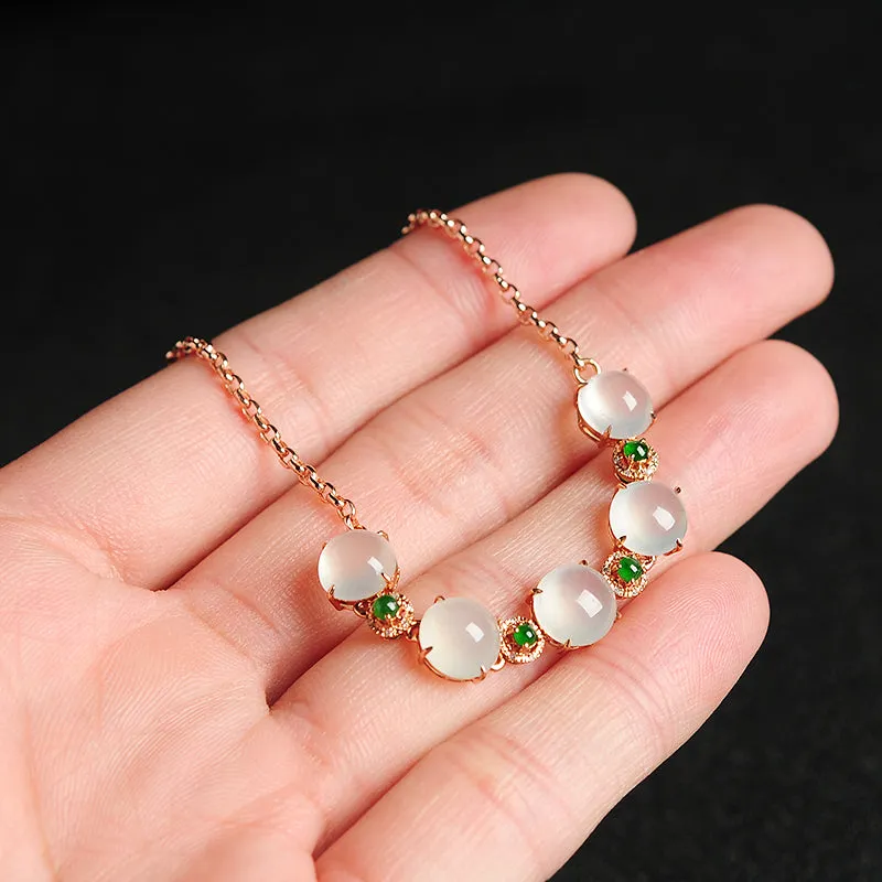 Natural Jade Bracelet Jadeite Gold Bracelet BT18