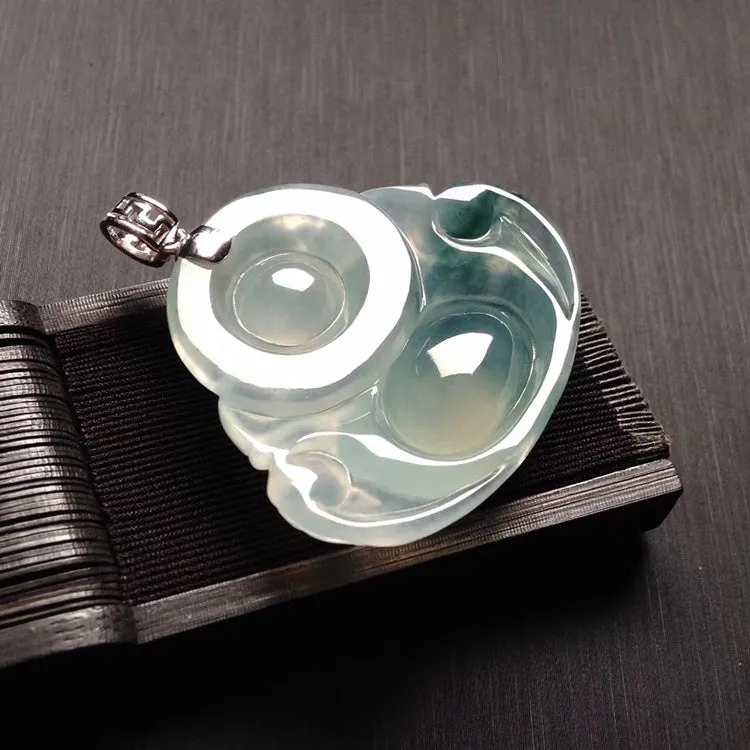 Natural Jade Pendant Jadeite Buddha Pendant PT546
