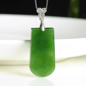Natural Jade Pendant Nephrite Silver Pendant PT165