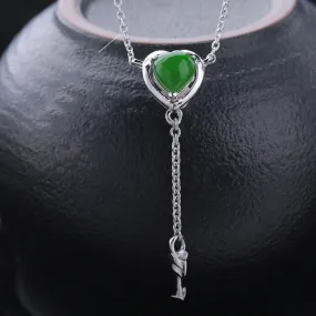 Natural Jade Pendant Nephrite Silver Pendant ZPT174