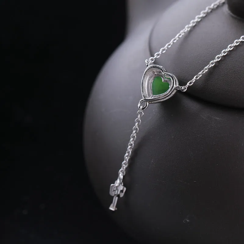 Natural Jade Pendant Nephrite Silver Pendant ZPT174