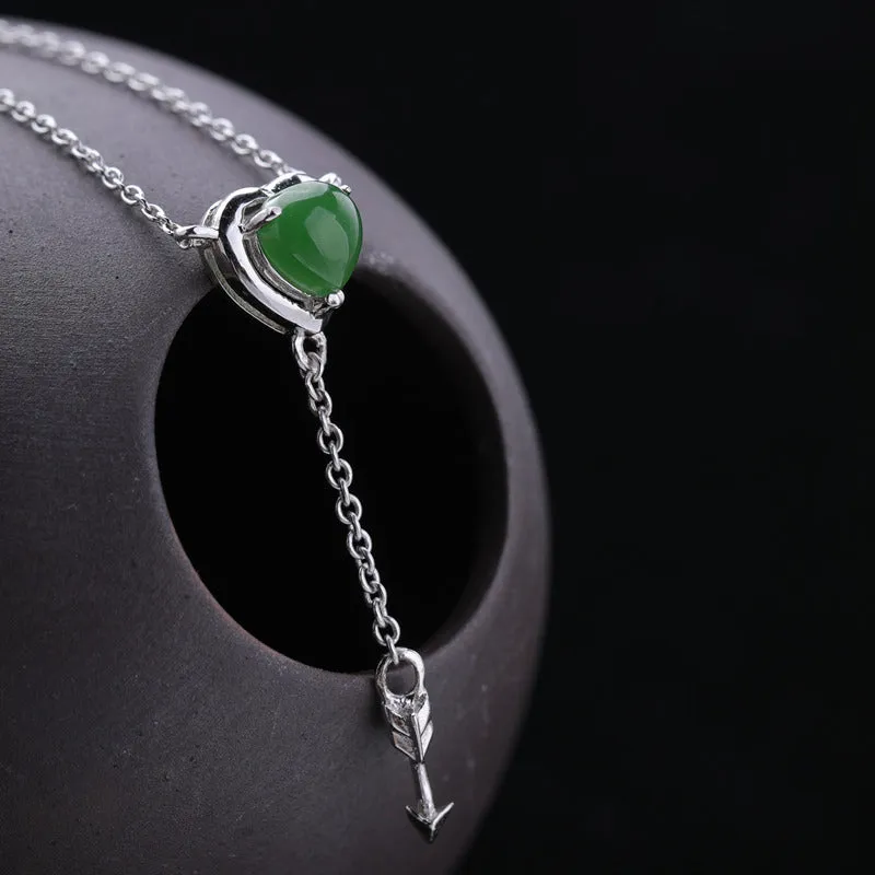 Natural Jade Pendant Nephrite Silver Pendant ZPT174