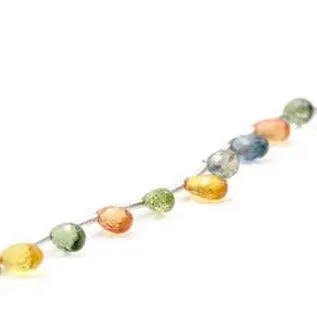 Natural Multi-Color Sapphire DIY Necklace Sapphire Beads September birthstone Multi Color Sapphire Approx 5x3mm PR SKU:113036