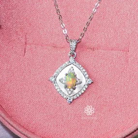 Natural Opal Pendant Necklace Sterling Silver925.