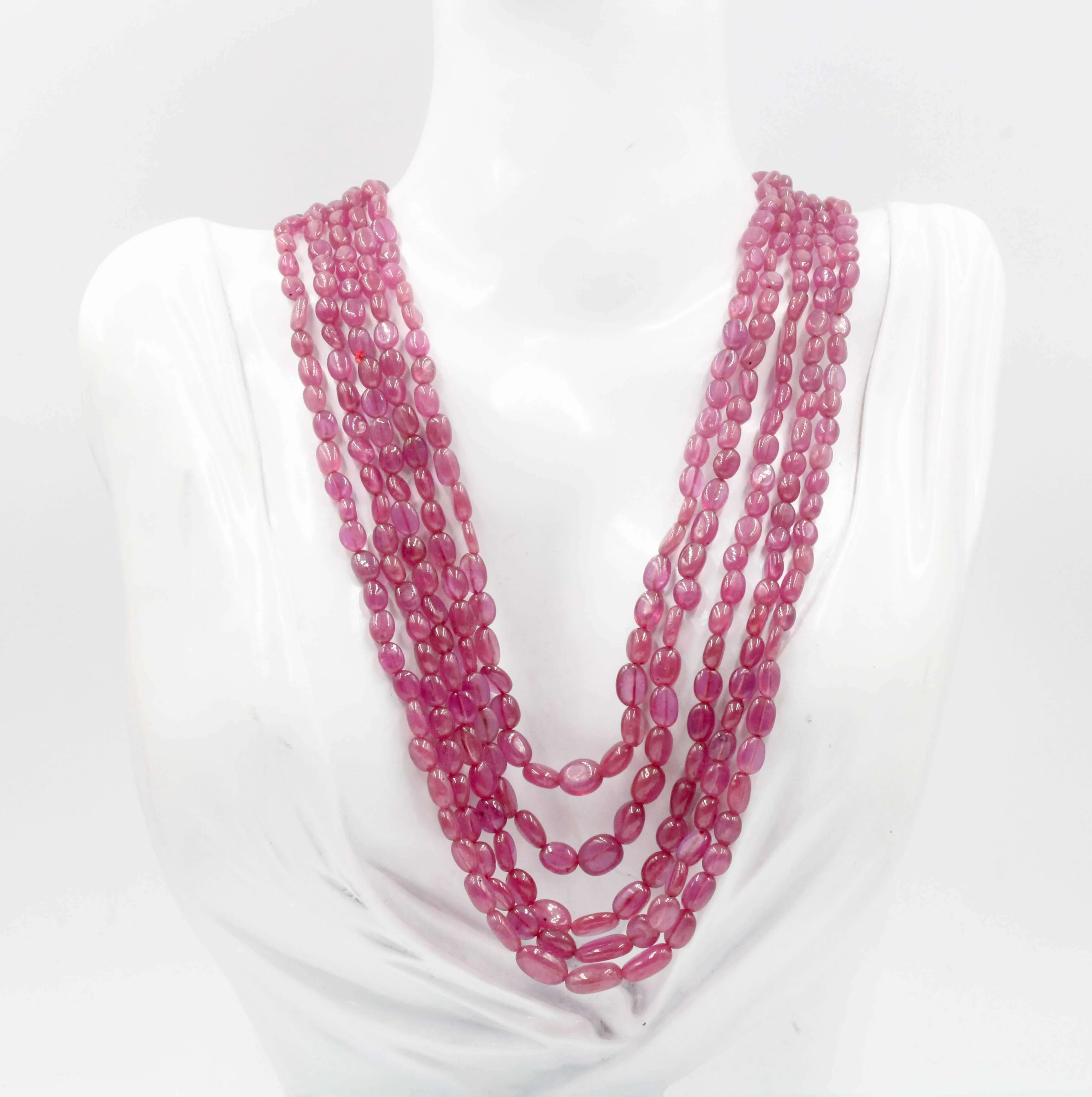 Natural Pink Sapphire Beaded Necklace Pink Sapphire Beaded Gemstone Pink Sapphire Necklace Pink Sapphire Indian Gem Necklace SKU 6142989