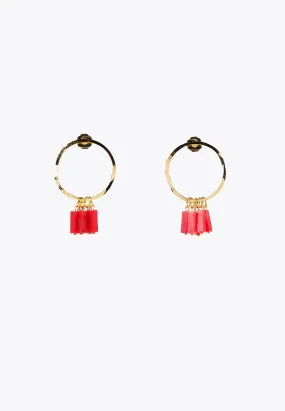 Natural stone hoop earrings