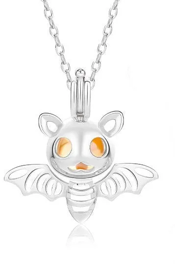 Necklace Pendant Blank Setting Halloween Charm 24x25mm Sterling Silver Fine 925 For One Bead No Prong DIY Jewelry Finding Wholesale 1pc