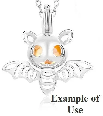 Necklace Pendant Blank Setting Halloween Charm 24x25mm Sterling Silver Fine 925 For One Bead No Prong DIY Jewelry Finding Wholesale 1pc