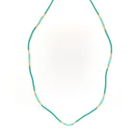 NEW! Amazonite and Jade Seed Beaded Necklace by Debbie Fisher