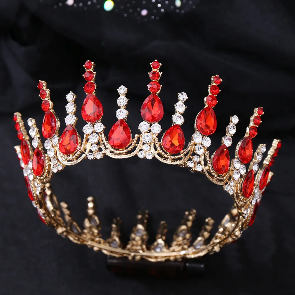 New Designs Zinc ally Wedding Crowns Queen Tiara Round Tiara and Crowns