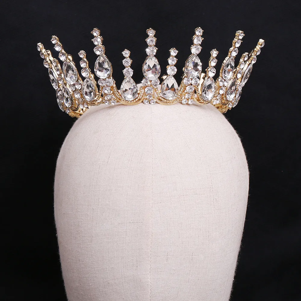 New Designs Zinc ally Wedding Crowns Queen Tiara Round Tiara and Crowns