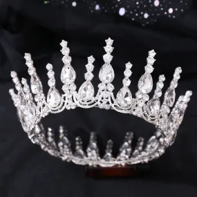 New Designs Zinc ally Wedding Crowns Queen Tiara Round Tiara and Crowns