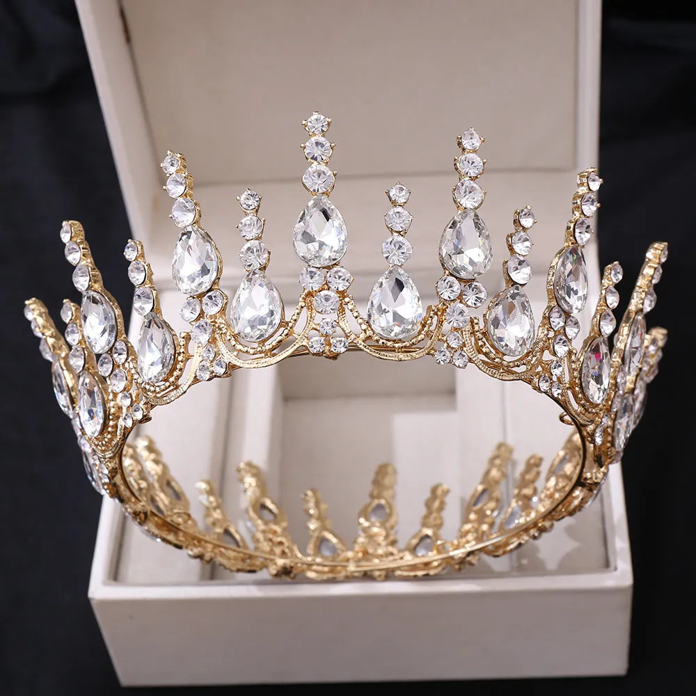 New Designs Zinc ally Wedding Crowns Queen Tiara Round Tiara and Crowns