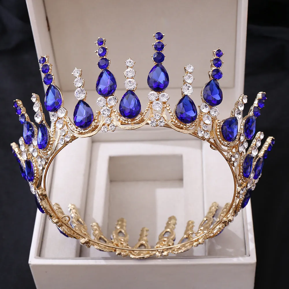 New Designs Zinc ally Wedding Crowns Queen Tiara Round Tiara and Crowns