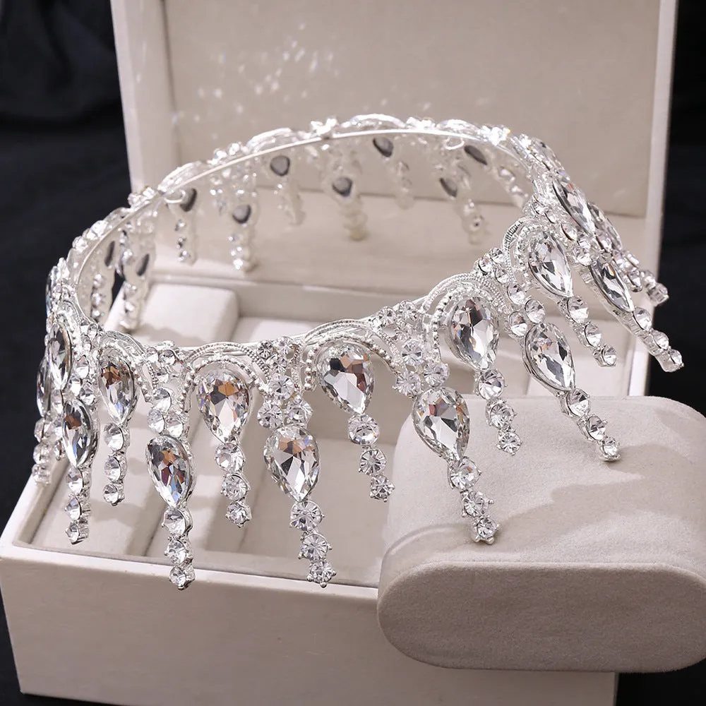 New Designs Zinc ally Wedding Crowns Queen Tiara Round Tiara and Crowns