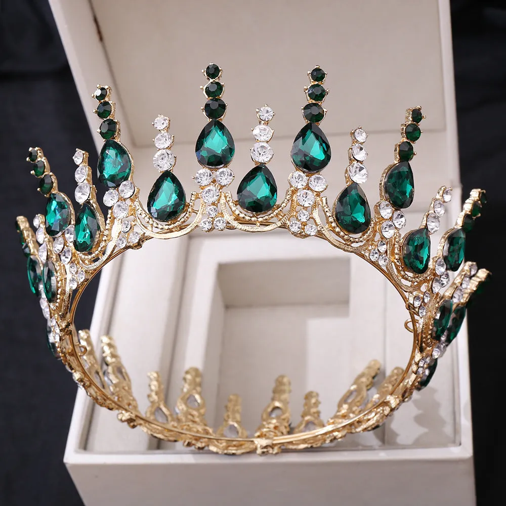 New Designs Zinc ally Wedding Crowns Queen Tiara Round Tiara and Crowns