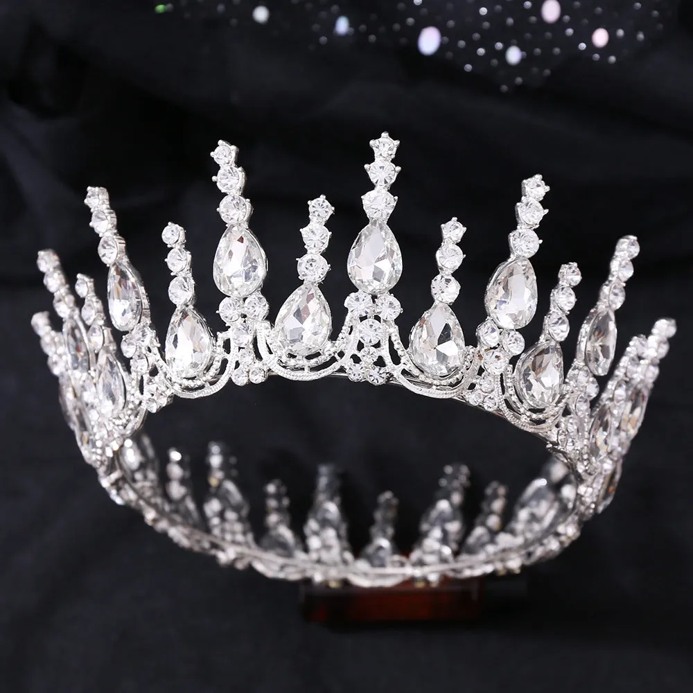 New Designs Zinc ally Wedding Crowns Queen Tiara Round Tiara and Crowns