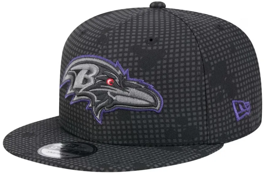 New Era Baltimore Ravens Black Midnight Ink Pop Outline 9FIFTY Snapback Hat