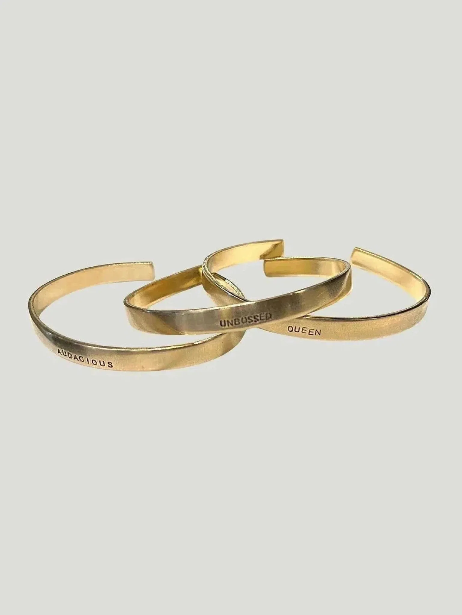 Océanne Stamped Brass Cuff Bracelets