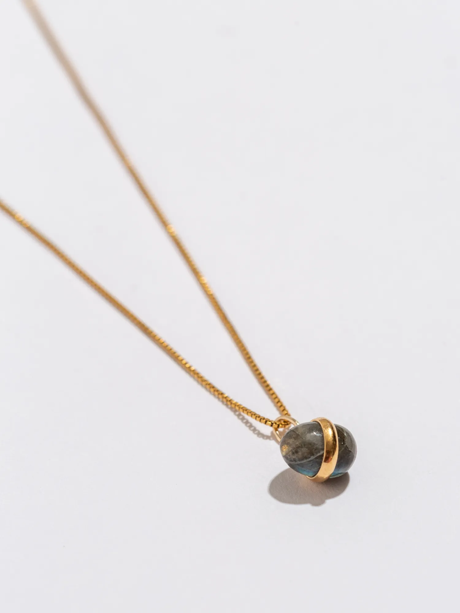 Olivia Labradorite Egg Pendant Necklace