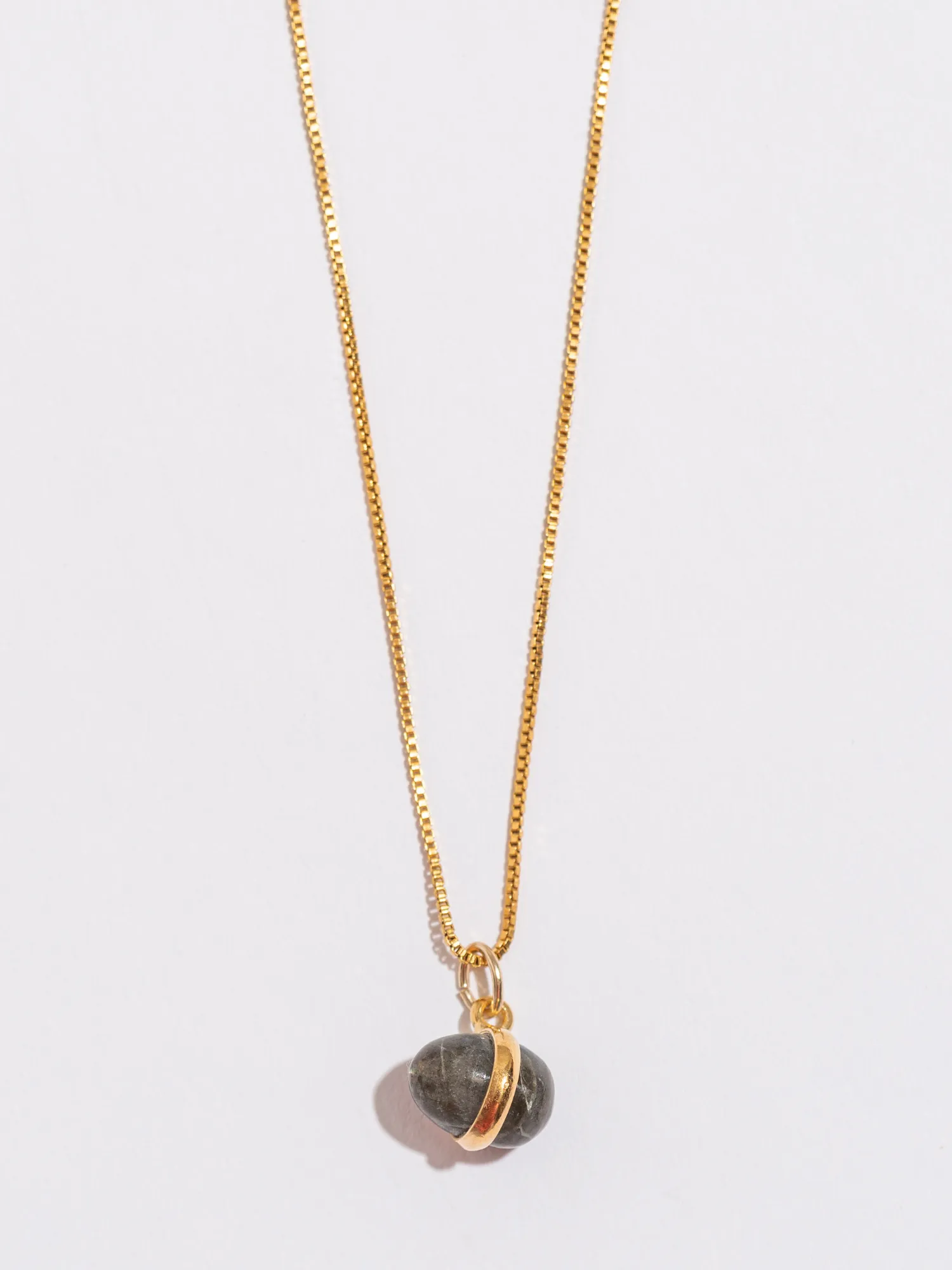 Olivia Labradorite Egg Pendant Necklace